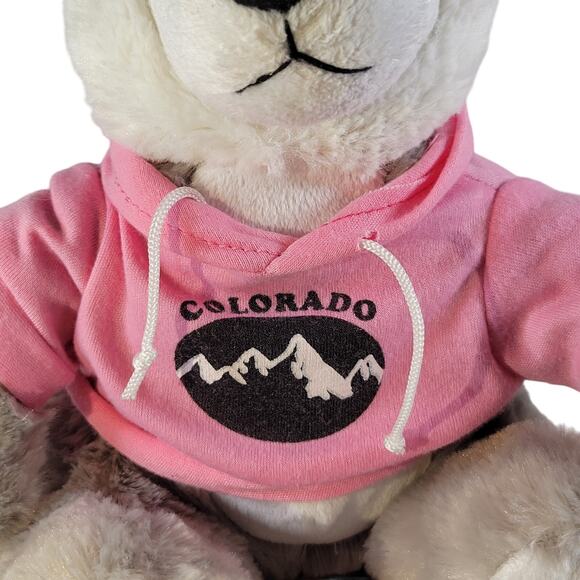 Colorado Plush Husky Dog 11" Pink Hoodie Stuffed Animal Toy Stuffie Plushie - Picture 4 of 12